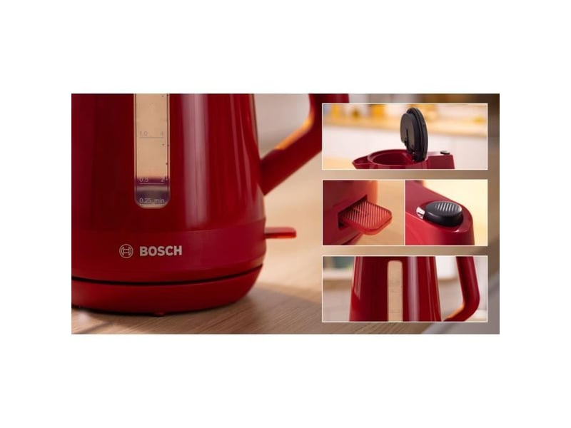  Bosch - bouilloire électrique 1.7l 2400w rouge  twk1m124 - mymoment TWK1M124 - Conforama D