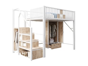 Lit mezzanine 140x200 cm VIVRYN coloris blanc