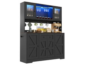 Vitrine 140 x 40 x 173 cm éclairage led meuble de rangement armoire haute portes en verre acrylique rangement à provisions rangements à bouteilles supports à verres à vin prises électriques intégrées