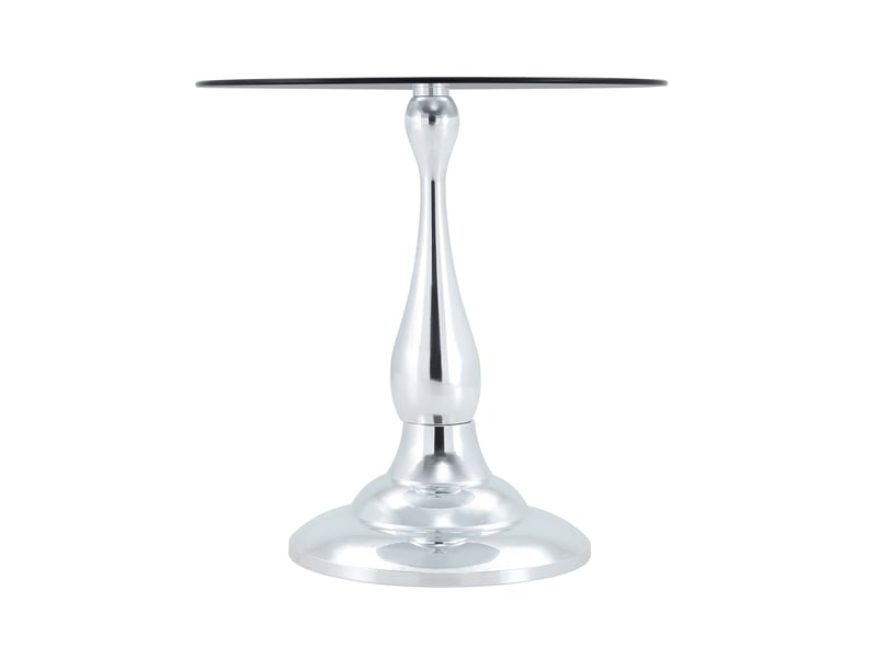  Table d’appoint ronde moderne, plateau en verre trempé, base stable, compacte pour salon et chambre  - Conforama A