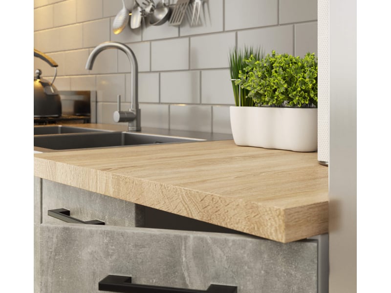  Ensemble de cuisine vitré akord oliwia 2.4m béton 240 cm 11 portes 1 tiroir façade béton 240x46x203 cm Oliwia 2.4M - Conforama E