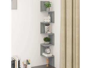 Étagère angle murale sonoma gris 20x20x127,5 cm bois ingénierie cf41334