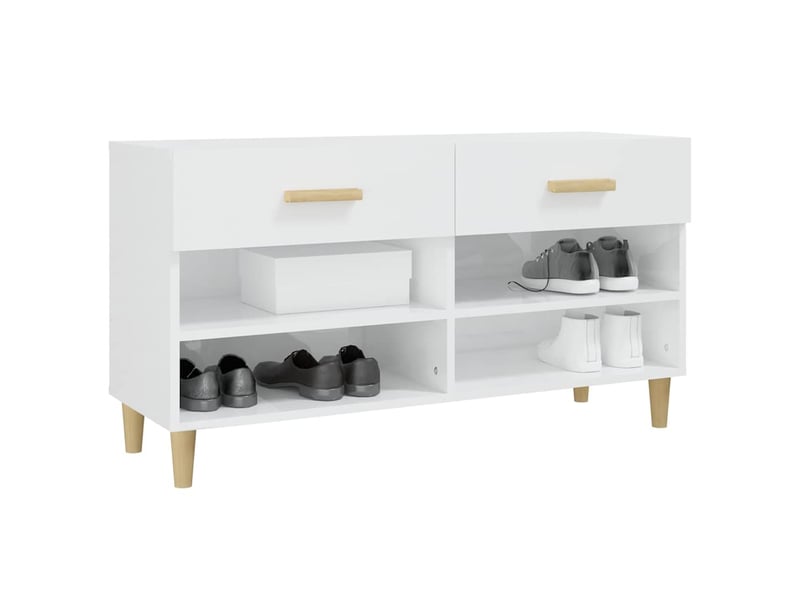  Meuble à chaussure, armoire à chaussure blanc brillant 102x35x55 cm bois ingénierie shl561  - Conforama D