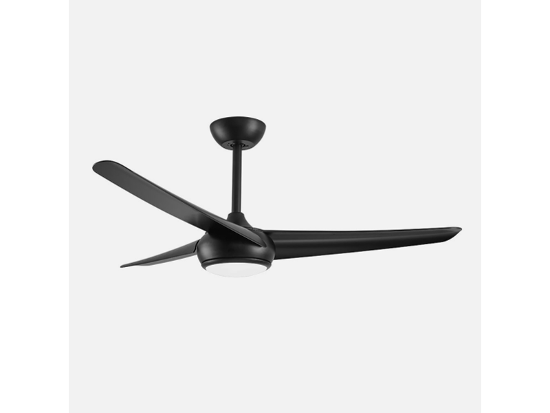  Ventilateur de plafond fabrilamp patras dc noir 3 pales 131,2 cm 6 vitesses led 24 w télécommande 185491309 - Conforama C