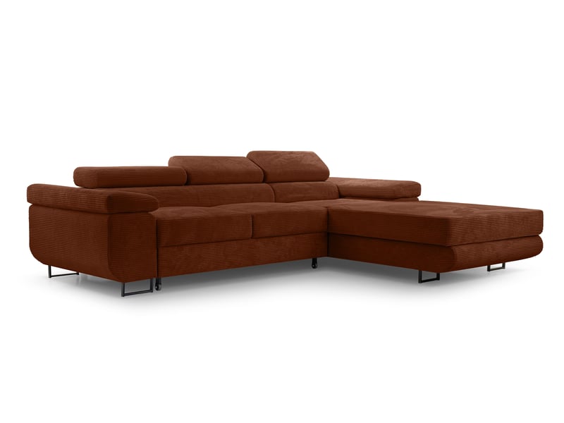  Canapé d’angle en velours côtelé arborio 280 rouge brique d Arborio - Conforama A