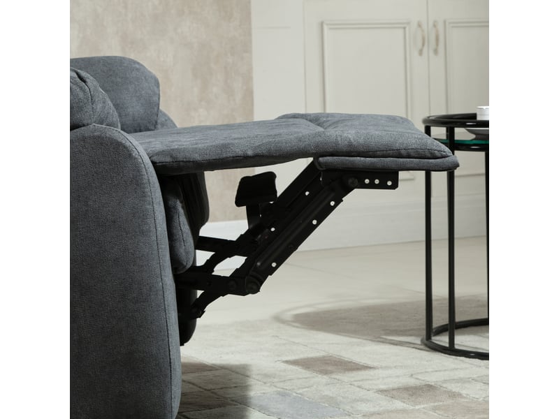 Fauteuil relax inclinable,93x88x102 cm,dossier 150°,polyester,gris foncé  - Conforama C