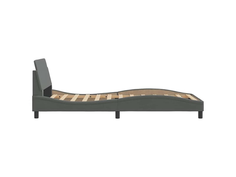  Lit simple- lit adulte -  cadre de lit dover gris foncé 100x200 cm tissu  - Conforama D
