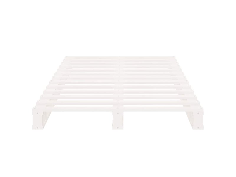  Lit simple- lit adulte -  lit de palette blanc 90x200 cm bois de pin massif  - Conforama D