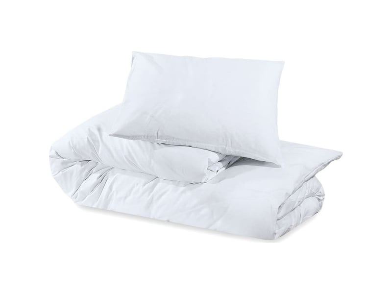  Housse de couette microfibre et 2 taies d'oreiller blanc uni myhome 140x200 cm 60x70 cm-taille 140x200 cm-taie d'oreiller 60x70 cm  - Conforama D