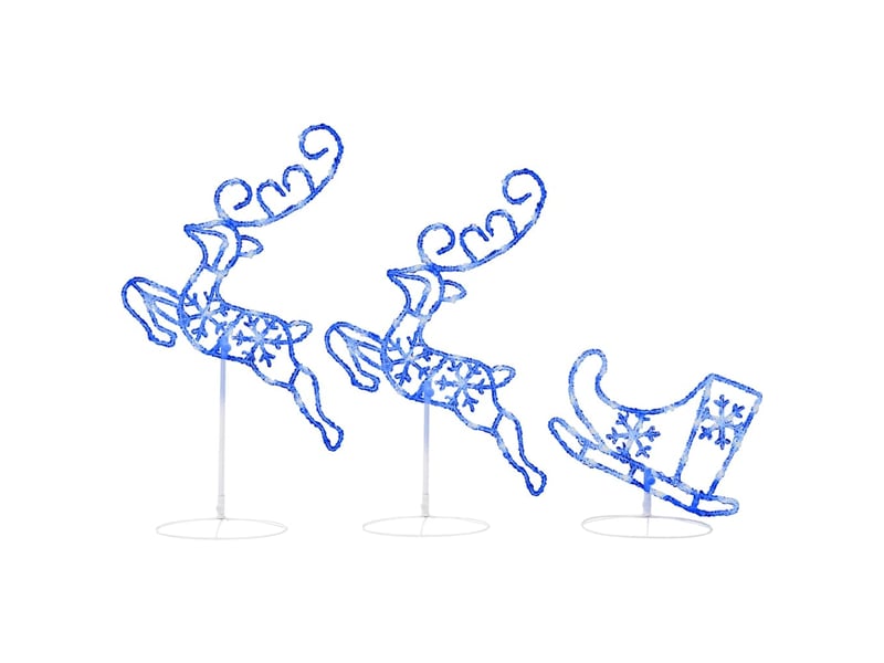  Rennetraîneaux noël volant acrylique 260x21x87 cm bleu  - Conforama A