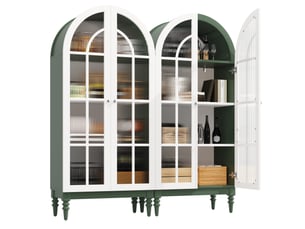 Vitrine coloris bicolore 3 étagère(s) <strong>DESMIU</strong> <strong></strong> - 76 cmx165 cm