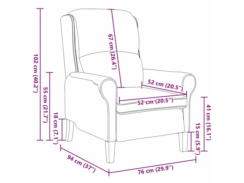 Vidaxl fauteuil taupe 76 x 94 x 102 cm microfibre - Conforama C