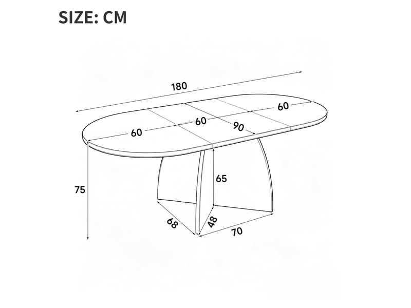  Table de salle à manger extensible pour 6 à 8 personnes, plateau stable de 18 mm en mdf noyer, 120180 × 90 × 75 cm  - Conforama E