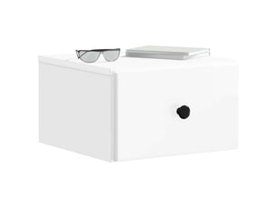 Table de chevet - cabinet de chevet - table de nuit mural blanc brillant 34,5 x 33 x 20 cm