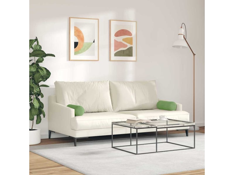  Lot de 2 coussins d'accent, coussins décoratifs, coussins lombaires vert clair ø 15 x 40 cm cf56752  - Conforama D