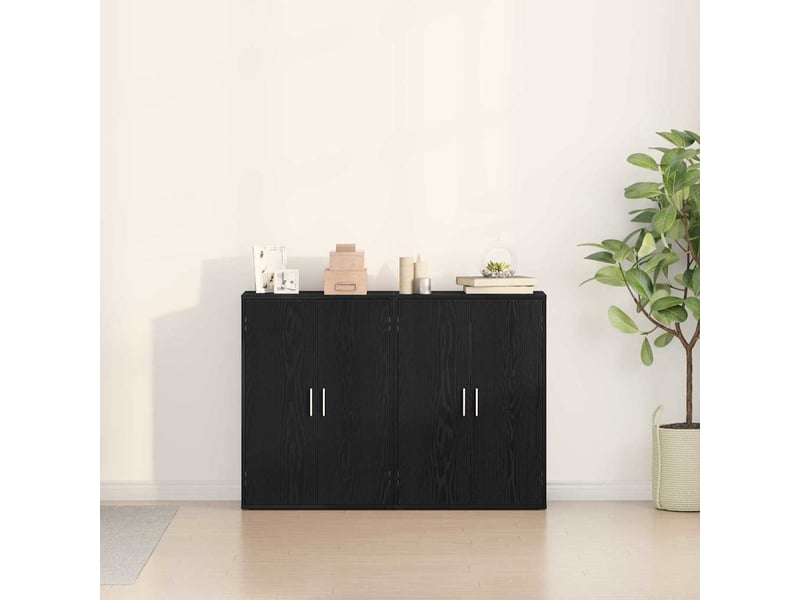  Buffet - bahut - meuble de rangement 2 pc chêne noir 60 x 31 x 84 cm bois d'ingénierie  - Conforama D