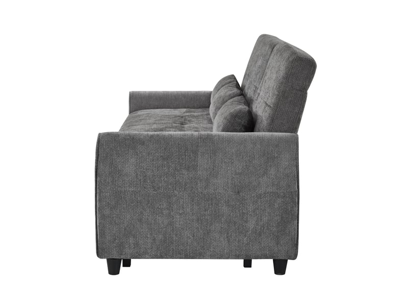  Canapé convertible 3 places 176x148x83 cm gris en chenille, dossier réglable et surface extensible  - Conforama E