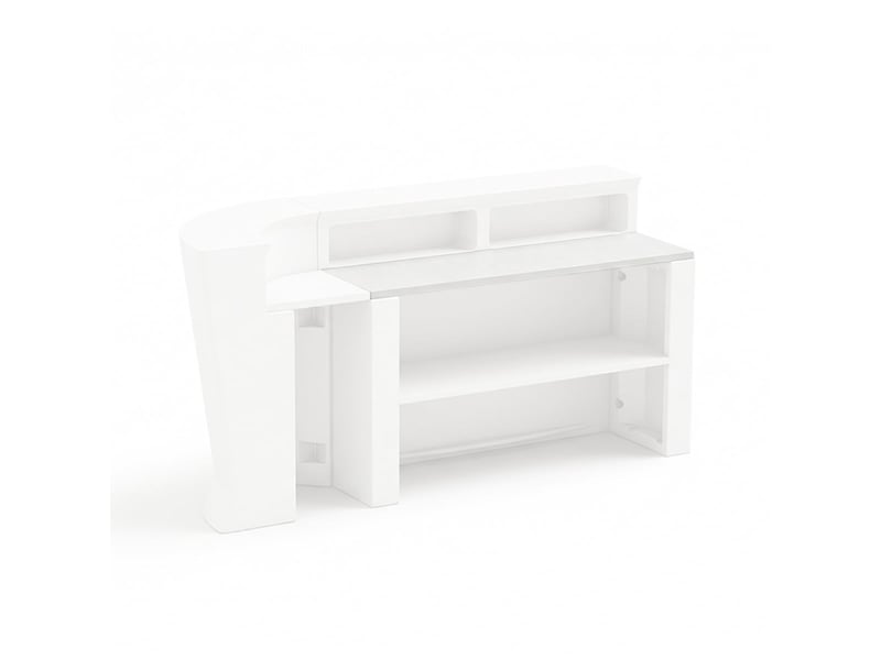  Étagère de comptoir de bar en hpl ultra résistant 150x45 marvy - blanc  - Conforama A
