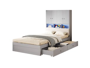 Lit combiné 90x200 cm <strong>ARTBEDDING</strong>  <strong></strong> coloris gris