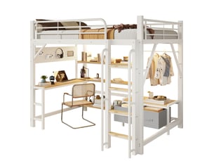 Lit mezzanine 140x200 cm CHICFURN   coloris blanc