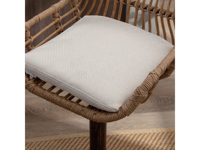  Lot de 2 tabourets de bar réglables et pivotants en lin beige W3056P262426 - Conforama E