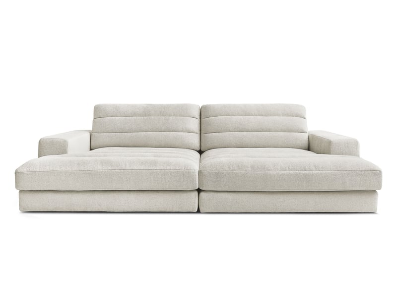  Bobochic canapé droit fixe 4 places sierra assise profonde tissu texturé jaune SIERRA - Conforama A