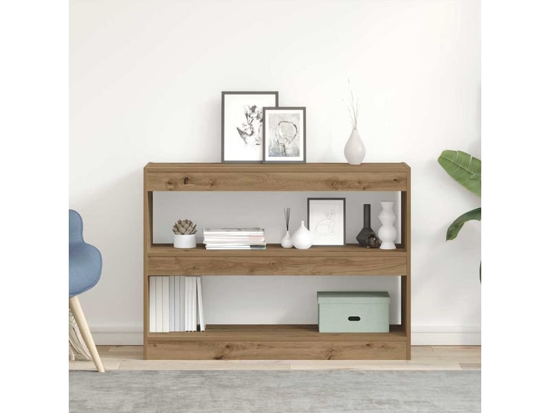 Bibliothèque 2 niveaux, armoire à livres 100 x 30 x 72 cm bois d'ingénierie shl9744 - Conforama B