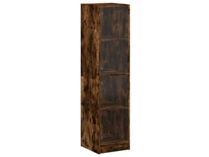 Buffet - bahut - meuble de rangement avec portes en verre chêne fumé 35x37x142 cm