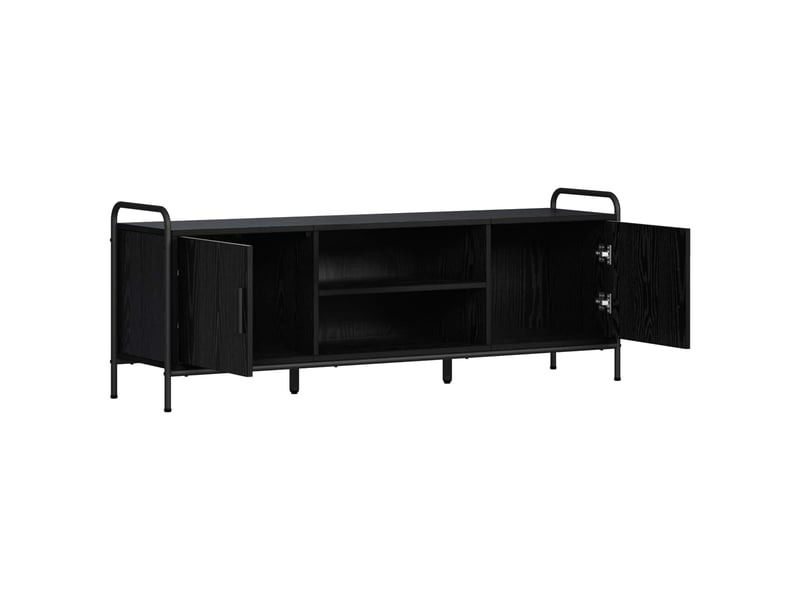  Meuble tv, table tv 133x33x50 cm chêne noir bois d'ingénierie  - Conforama C