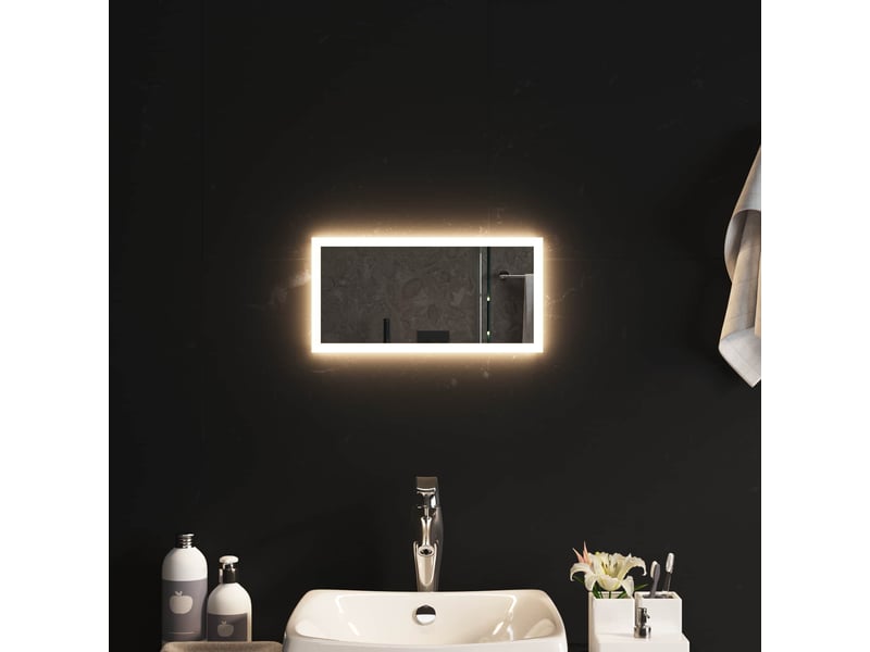 Miroir de salle de bain, miroir de toilette led transparent 40 x 20 cm verre trempé cf62574 - Conforama C