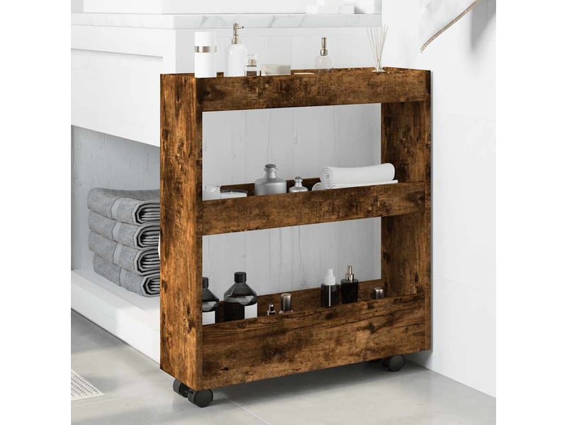  Chariot de rangement étroit pour bureau 3 niveaux chêne fumé shl6343  - Conforama C