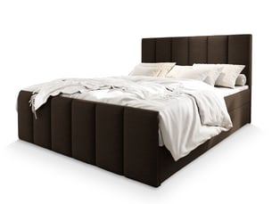 Lit avec rangement 140x200 cm <strong>MASSENO</strong>  <strong></strong> coloris marron