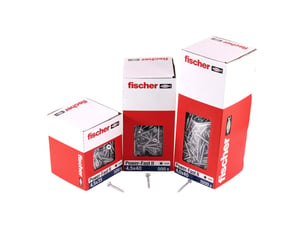 Fischer - vis à bois powerfast ii 4,5x40 tête fraisée, empreinte tx, zingué blanc, filetage totalboite de 500