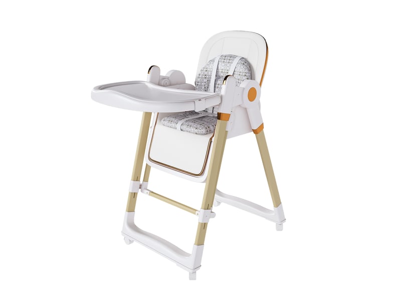  Chaise haute bébé 2 en 1 convertible en transat, plateau double réglable, pliable en polypropylène blanc  - Conforama A