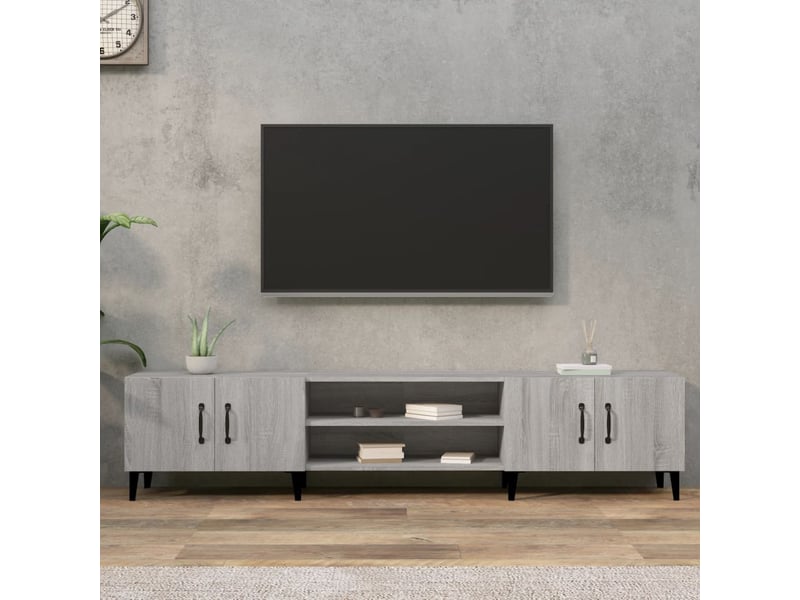  Meuble tv - banc tv - meuble de rangement sonoma gris 180x31,5x40 cm bois d'ingénierie  - Conforama B