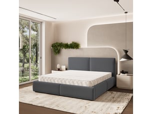 Lit coffre 200x200 cm <strong>MASSENO</strong>  <strong></strong> coloris gris