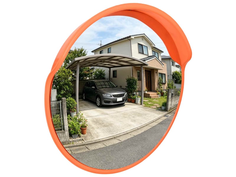  Miroir de circulation convex extérieur orange ø75 cm cf62693  - Conforama B