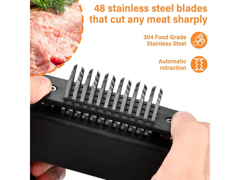  Attendrisseur de professionnel 48 attendrisseur à lame d'aiguille ultra pointue en acier inoxydable outil d’attendrisseur d’aiguilles de viande  - Conforama E