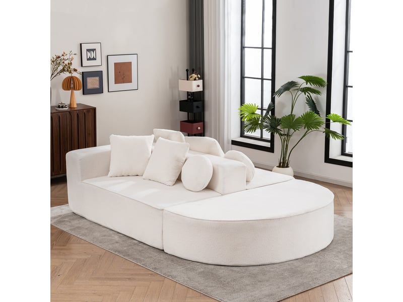 Canapé modulable, canapé de salon – sans cadre, en tissu chenille, sans montage, style cloud - Conforama A