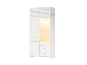 Armoire 3 porte(s) 3 tiroir(s) <strong></strong> <strong></strong> coloris blanc largeur 50 cm