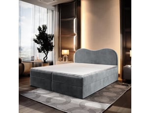 Lit avec rangement 180x200 cm <strong>MASSENO</strong> <strong></strong> coloris gris