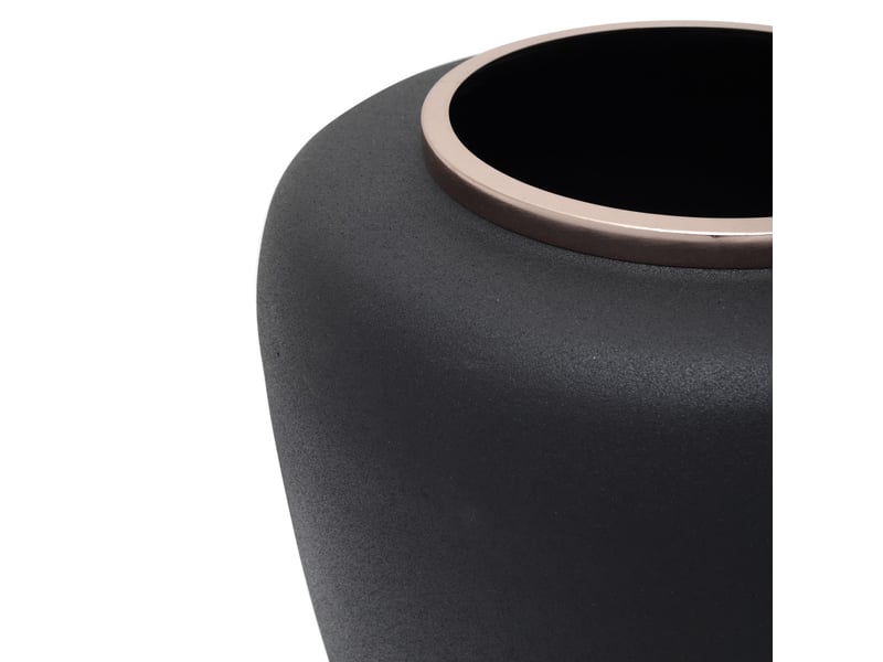  Vase déco en métal art deco 35cm noir  - Conforama C