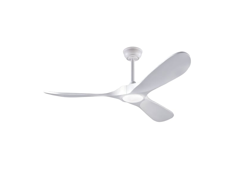  Ventilateur de plafond avec éclairage 132 cm blanc en bois, télécommande 6 vitesses et fonction mémoire  - Conforama D
