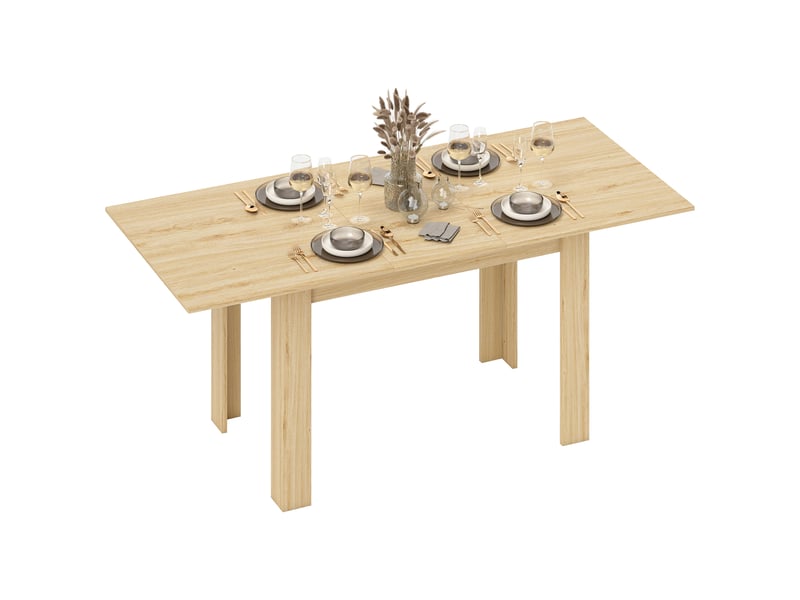 Table de salle à manger extensible pour 6 à 8 personnes, 140-180 x 80 cm, couleur bois - Conforama B