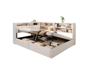 Lit banquette 140x200 cm <strong></strong>  <strong>Radiant Stride</strong> coloris blanc