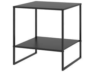 Table d’appoint avec 1 étagère ouverte, structure en acier noir, style industriel pour salon chambre 40 × 40 × 45 cm