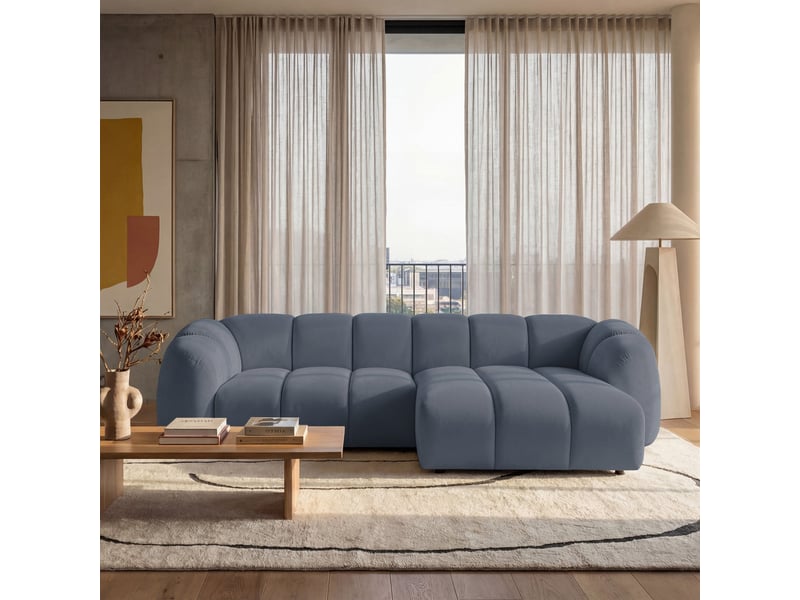  Selsey millma - canapé d'angle - 300 cm - velours bleu clair Millma - Conforama B