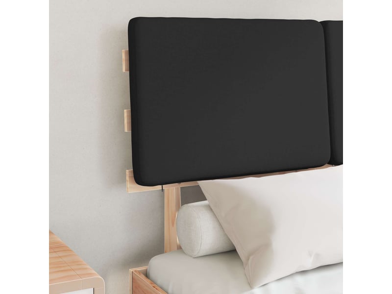  Lit double- lit adulte -  cadre de lit avec tête de lit rembourrée noir 120 x 200 cm  - Conforama B