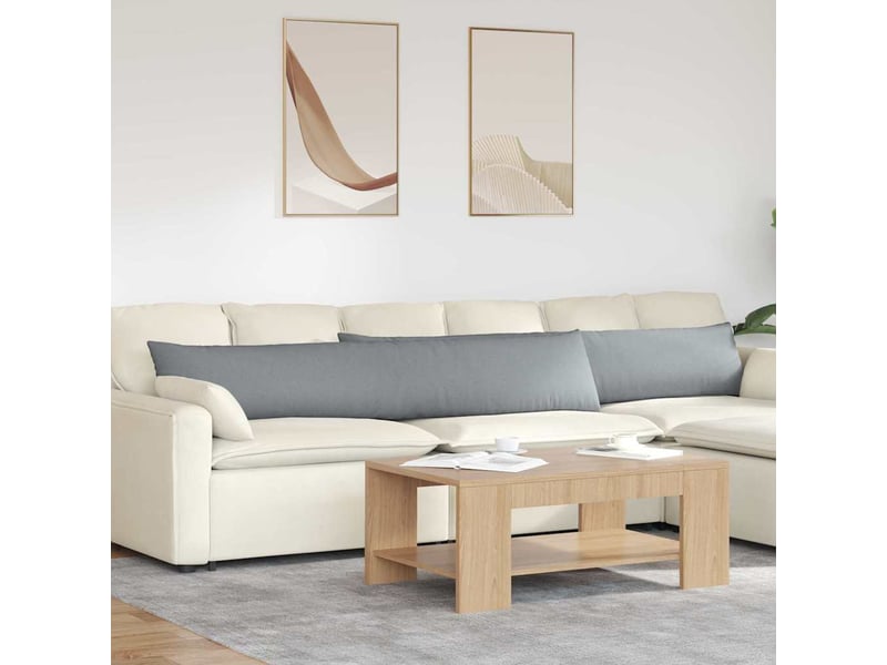  Lot de 2 coussins de canapé, coussins décoratifs tissu gris clair 200 x 40 cm cf58835  - Conforama B