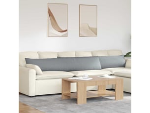 Lot de 2 coussins de canapé, coussins décoratifs tissu gris clair 200 x 40 cm cf58835